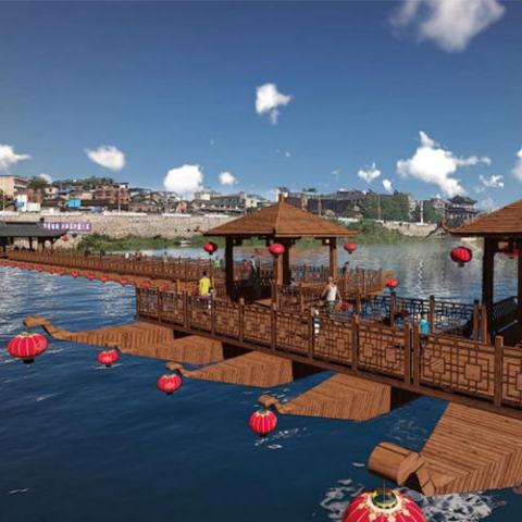 復古特色仿古浮橋