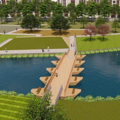 花園式小區景觀浮橋