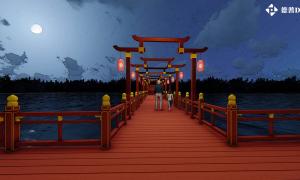 西安大明宮夜游景觀浮橋